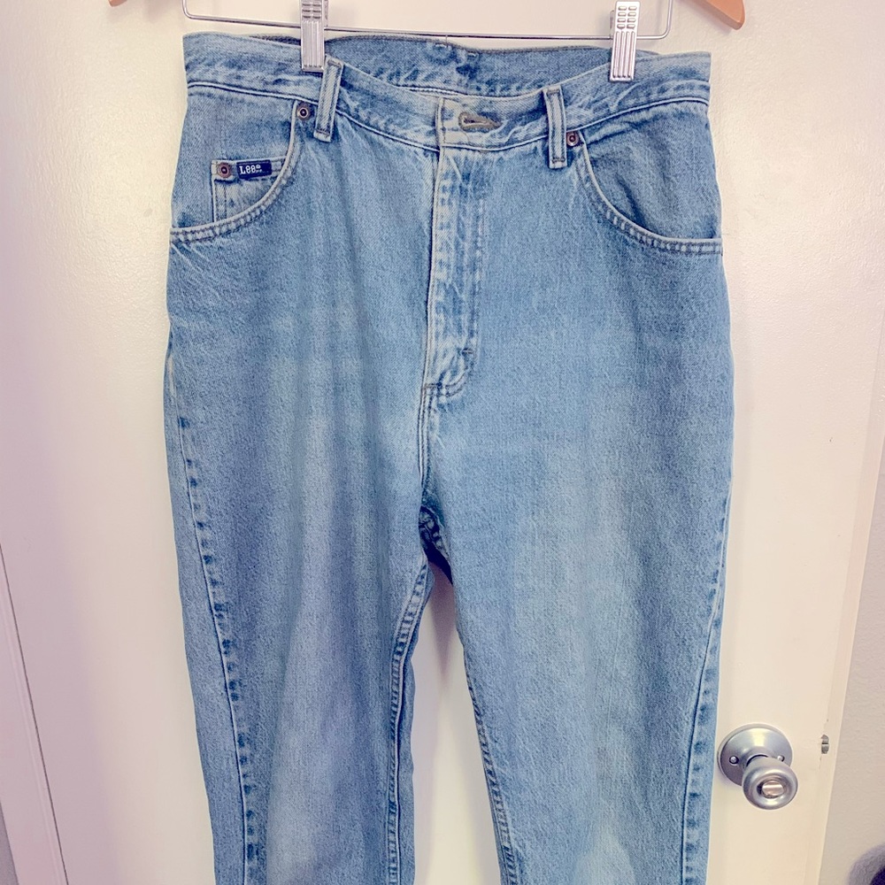 Lee straight leg cropped mom jeans